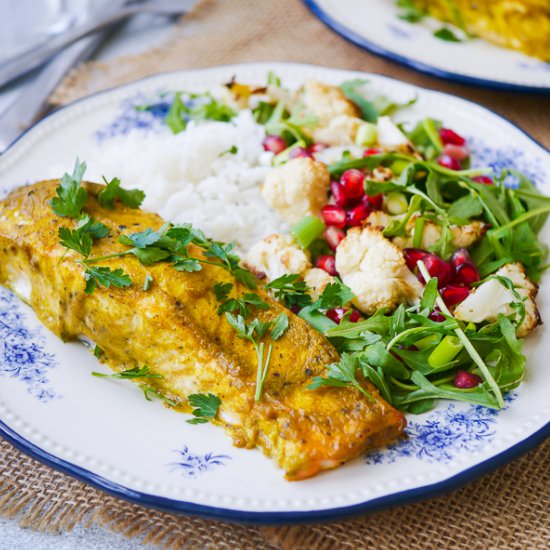 Indian Spiced Baked Salmon Fillet