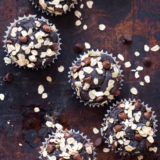 Double Chocolate Zucchini Muffins