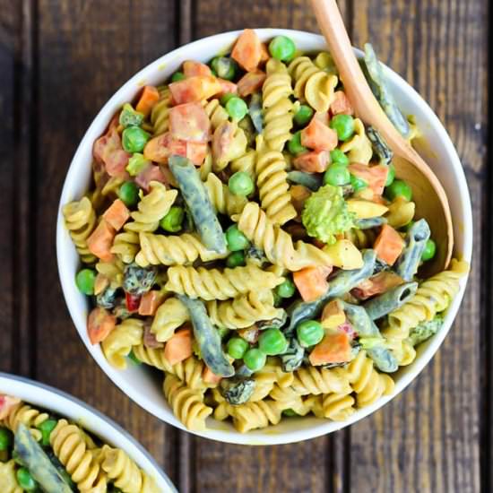 Vegan Curried Pasta Salad (GF)