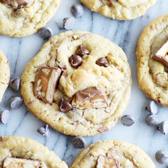 Snickers Oatmeal Chocolate Chip Cookies