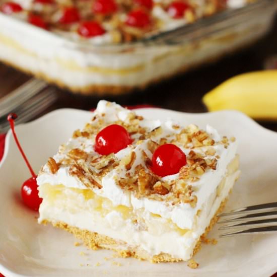 No-Bake Banana Split Cake