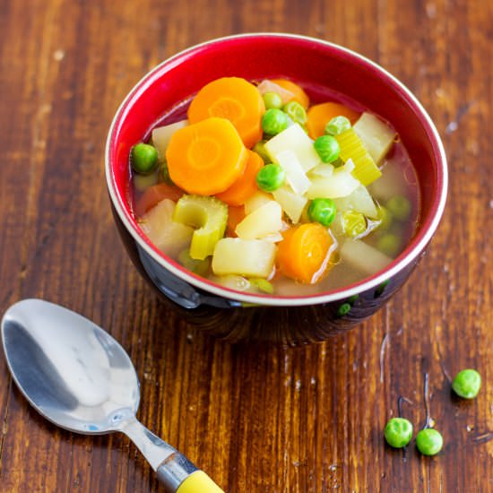 5-ingredient spring vegetables soup