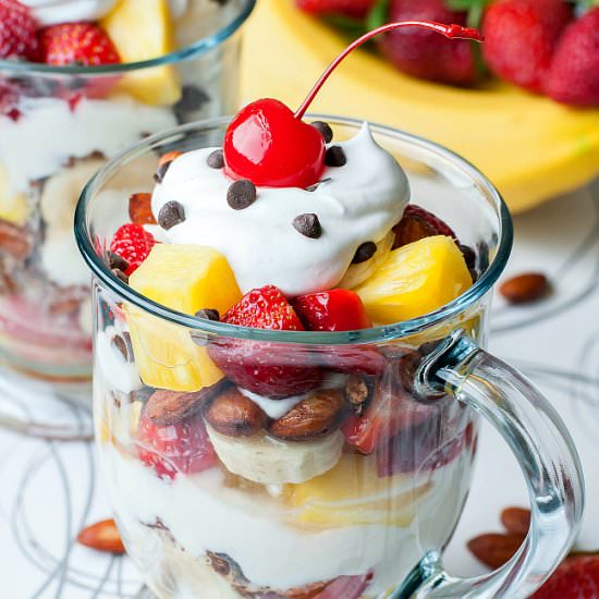 Healthy Banana Split Parfaits