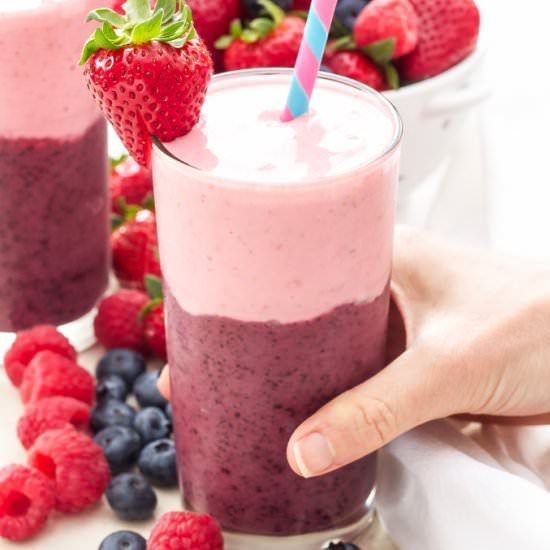 Triple Berry Layered Smoothie