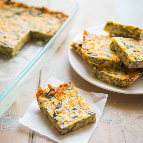 Cheesy Spinach Squares