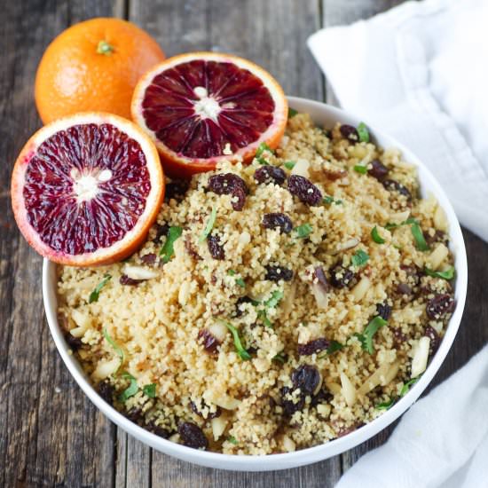 Blood Orange Couscous with Raisins