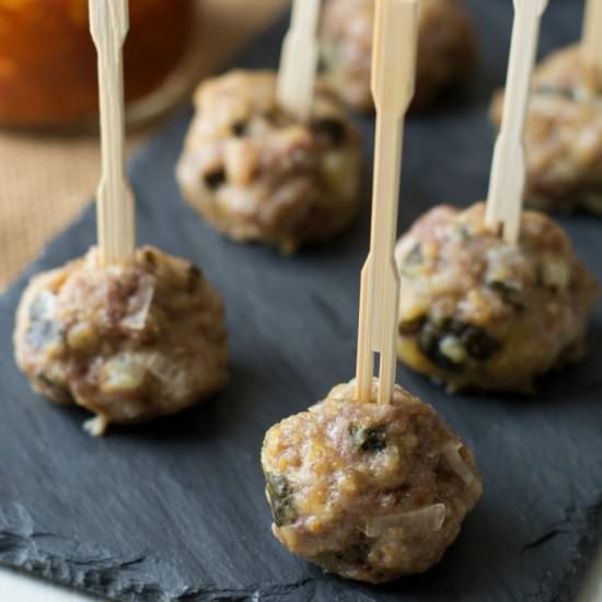 Ground Pork and Leek Meatballs