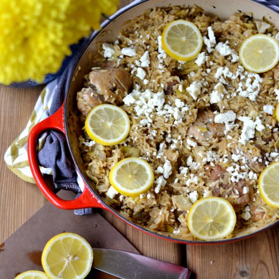 Greek Chicken and Rice Pilaf