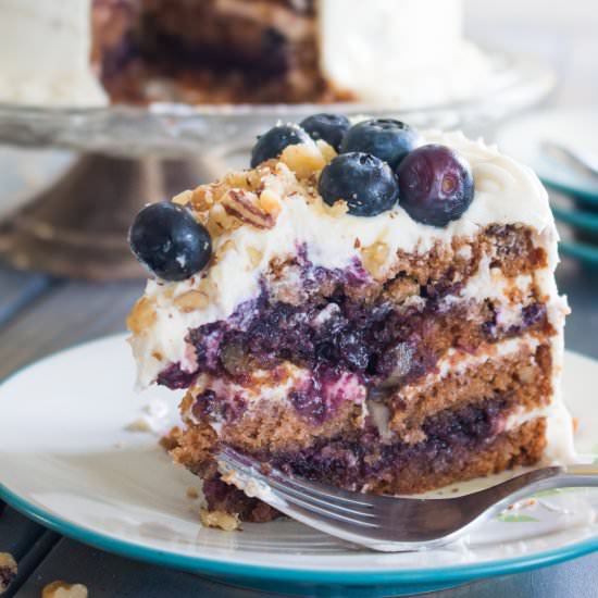 Blueberry Spice Cake with Walnuts