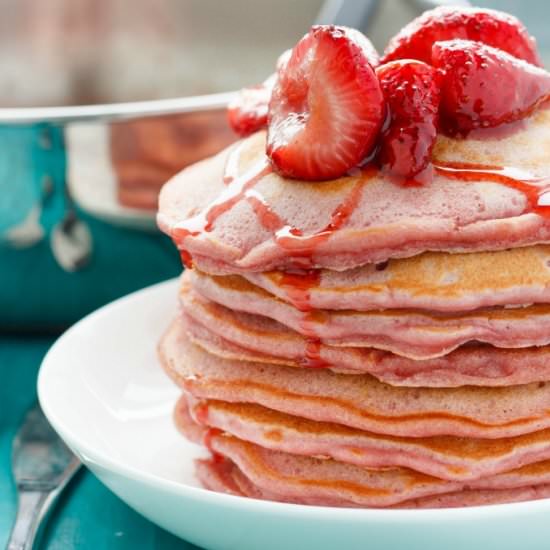 Strawberries and Cream Pancakes