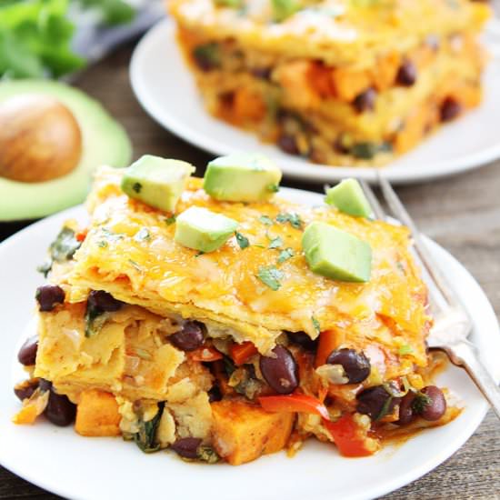Potato and Black Bean Enchiladas