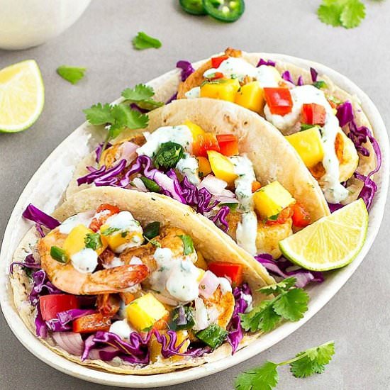 Spicy shrimp tacos