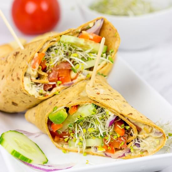 Veggie Hummus Wraps