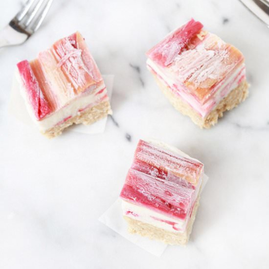 Strawberry Rhubarb Ice Cream Bars