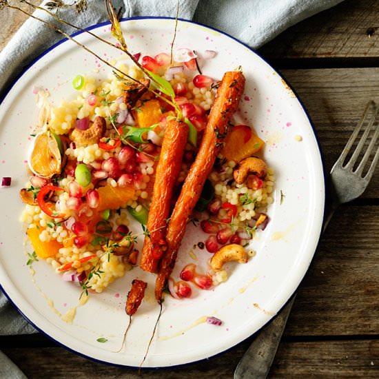 Pearl Couscous with Caramelized Carrots