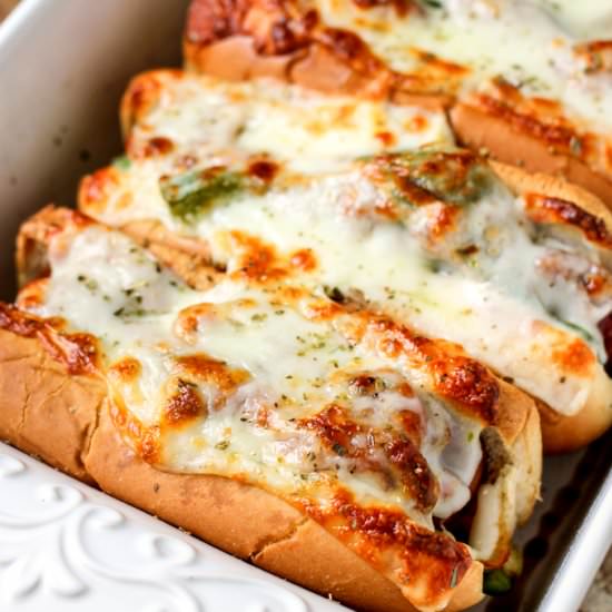 Sausage, Pepper & Onion Pizza Hoagies