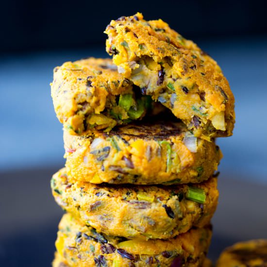 Sweet Potato and Black Rice Veggie Patties