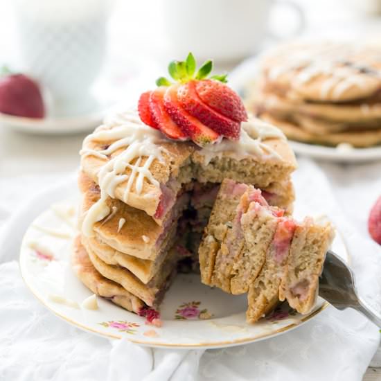 Strawberry White Chocolate Pancakes