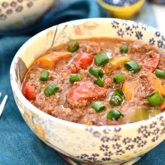 Three Meat Raspberry Chili