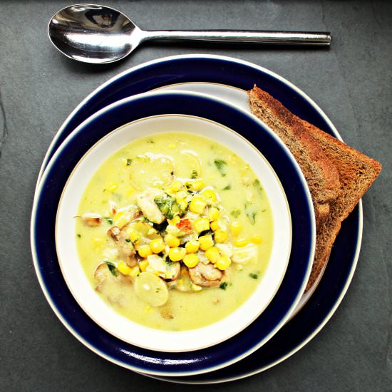 Haddock, Bacon and Mushroom Chowder