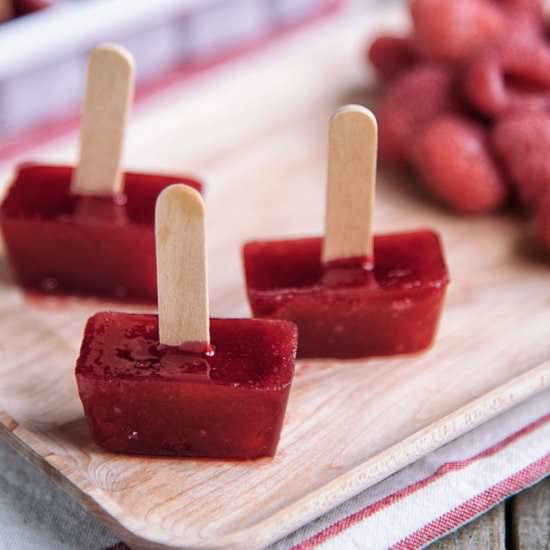 Bite-Sized Raspberry Popsicles