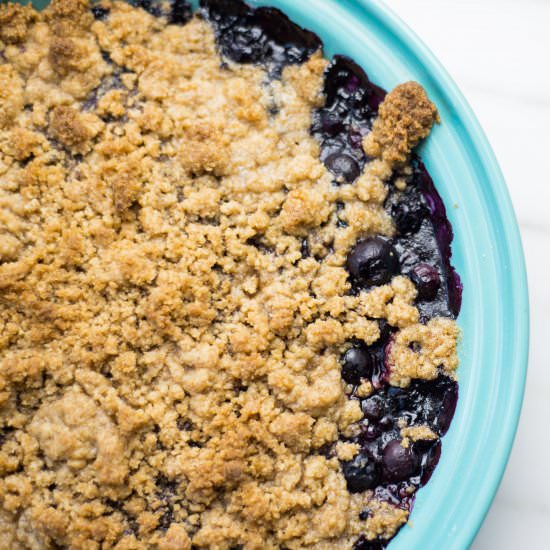 Smoked Butter Blueberry Crisp
