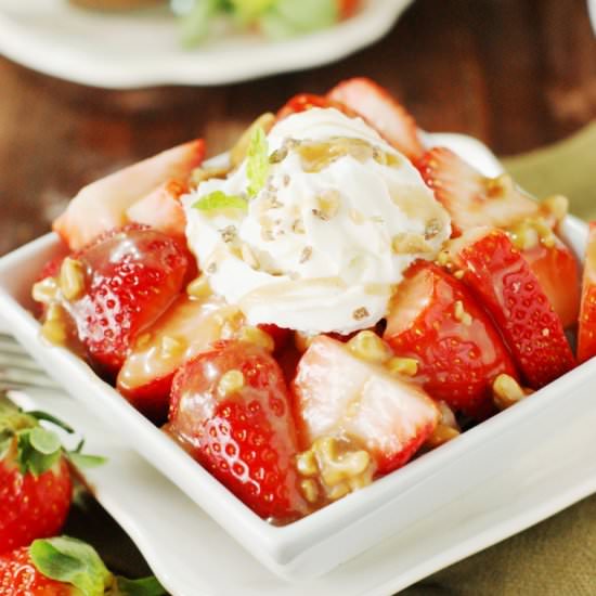 Strawberries with Toffee Sauce