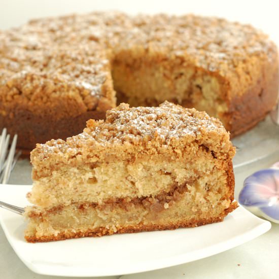 Banana Coffee Cake with Walnut Streusel