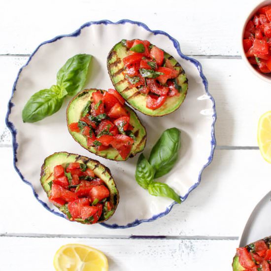 Grilled Avocado Bruschetta
