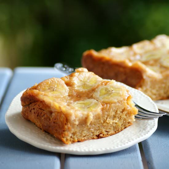 Caramel Banana Upside Down Cake