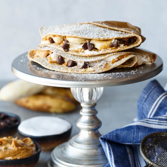 Banana Fluffernutter Crepes
