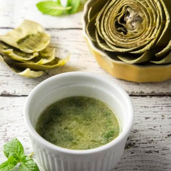 Artichokes with Lemon Mint Butter