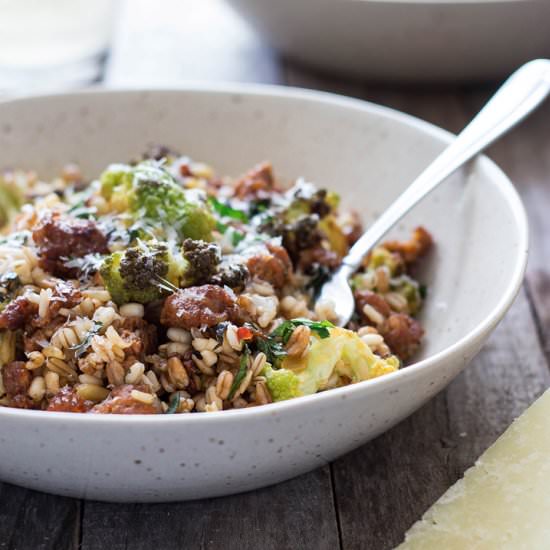 Grain Salad with Sausage & Cauliflower