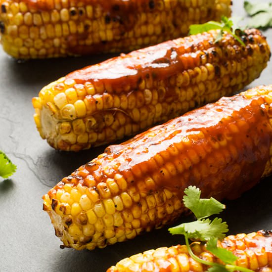 Grilled Corn with Barbecue Sauce