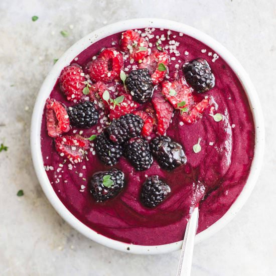 Beet + Berry Smoothie Bowls