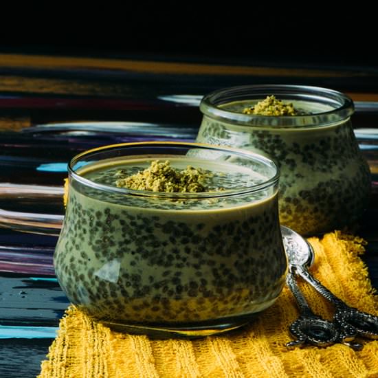 Pistachio Green Tea Chia Pudding