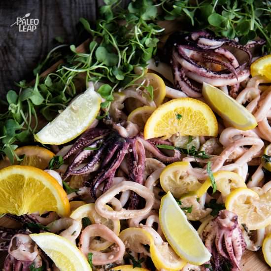 Grilled Calamari w/ Lemon & Orange