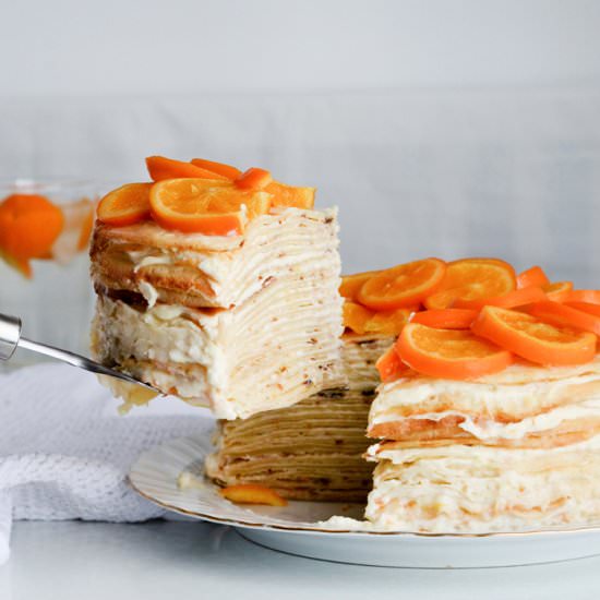 Orange Ricotta Crepe Cake