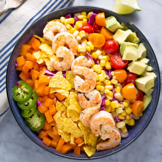 Honey Lime Shrimp Taco Salad
