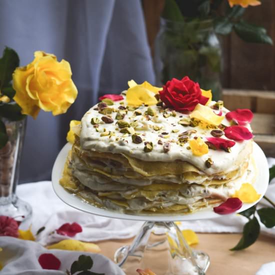 Rosewater and Pistachio Cream Crepe
