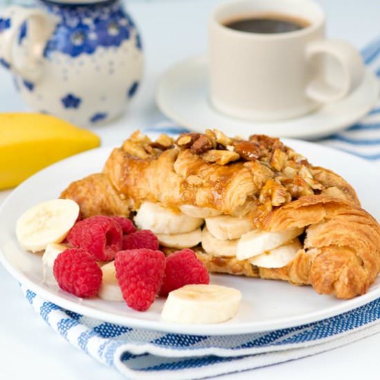 Sticky Banana Croissants