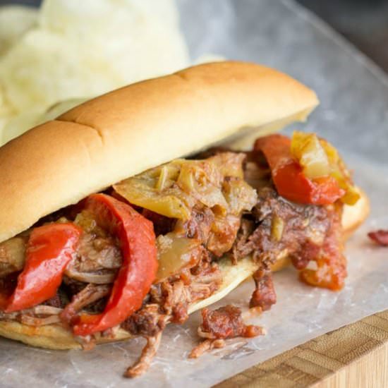 Slow Cooker Beef Roast Hoagie