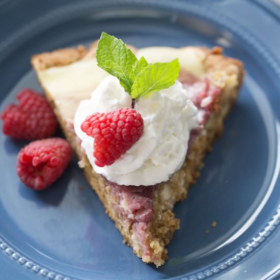 Raspberry Amaretto Cheesecake Blondie