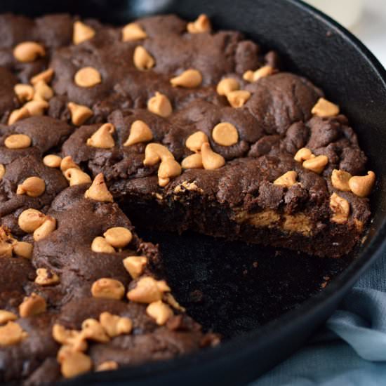 Peanut Butter Cup Skillet Cookie