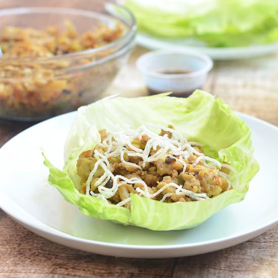 Minced Chicken in Lettuce Cups