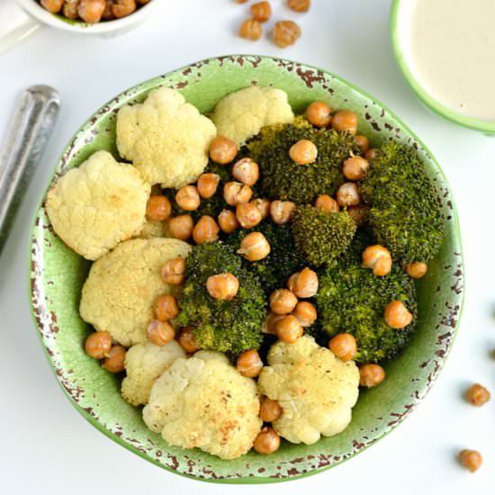 Broccoli, Cauliflower and Chickpea Bowl
