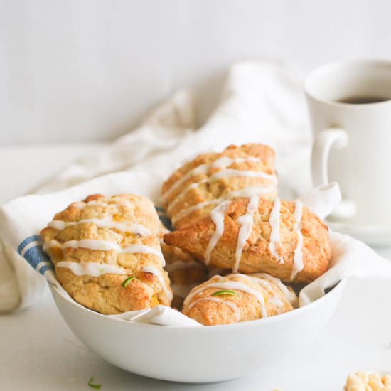 Pineapple and White Chocolate Scone