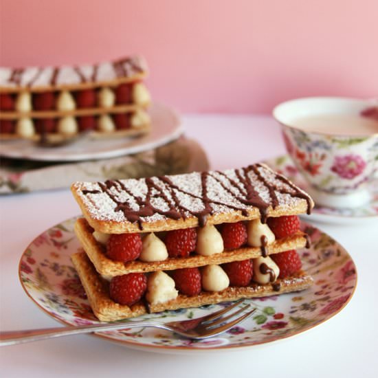 Raspberry Mille-feuille (vegan)