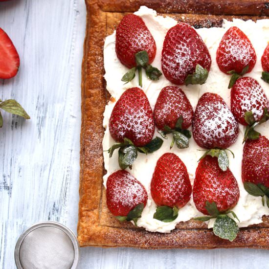 Puff Pastry Tart with Strawberries
