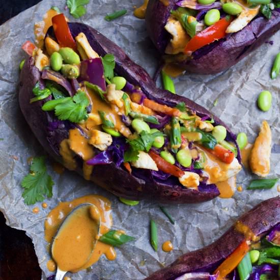 Thai Veggie Stuffed Sweet Potatoes
